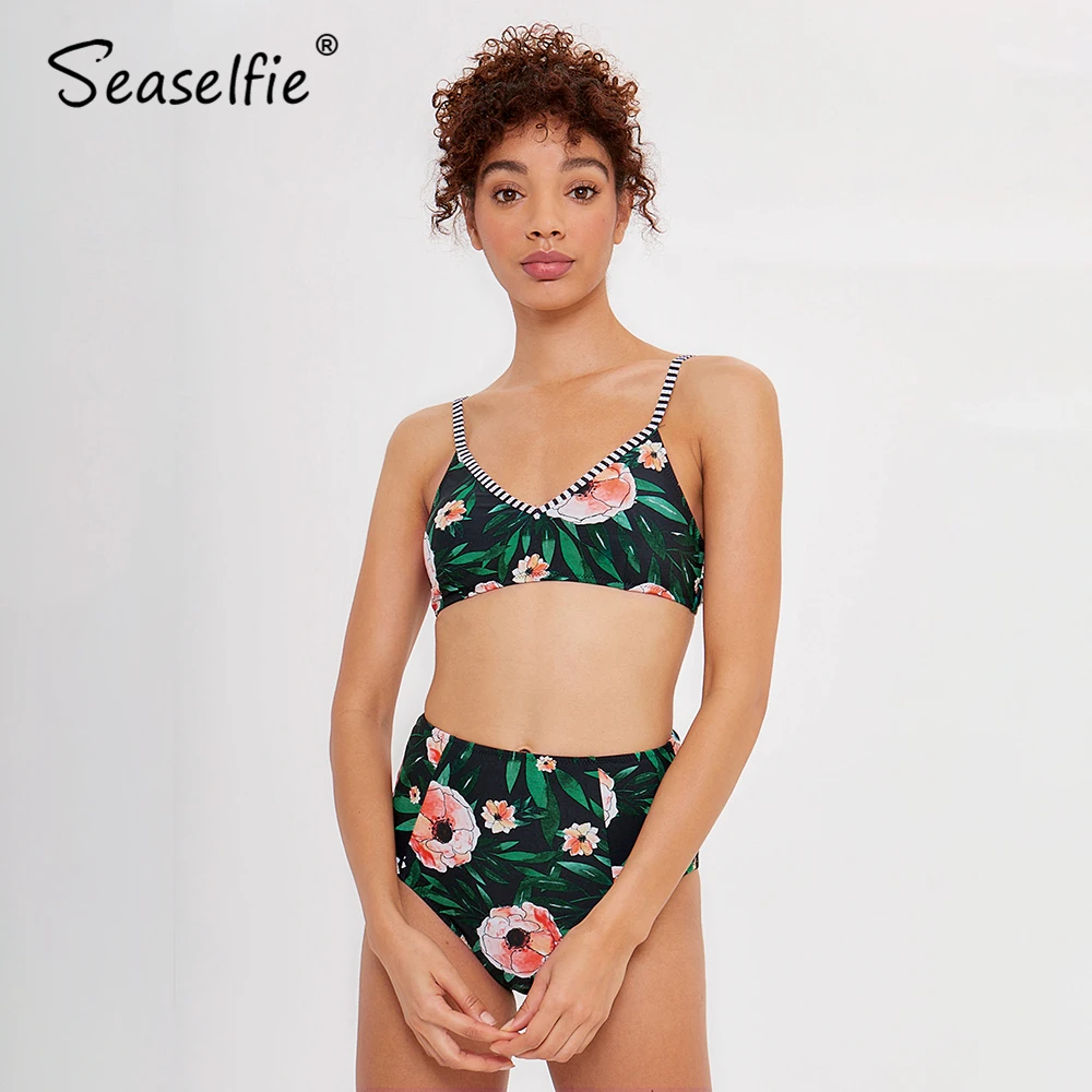 SEASELFIE Green Floral Print High-waisted Bikini Sets Women Boho Back Hook Two Pieces Swimsuits 2019 Girl Beach Bathing Suits
SEASELFIE Green Floral Print High-waisted Bikini Sets Women Boho Back Hook Two Pieces Swimsuits 2019 Girl Beach Bathing Suits
