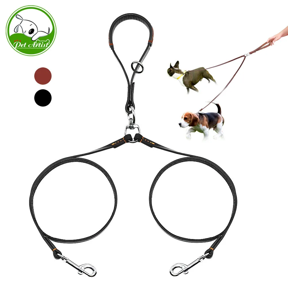 Genuine Leather Dog Double Leash 2 Way Durable Anti-rust Medium Large Pet Dogs Walking Leashes Strap With Soft Padded Handle
Genuine Leather Dog Double Leash 2 Way Durable Anti-rust Medium Large Pet Dogs Walking Leashes Strap With Soft Padded Handle