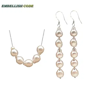 Special small baroque pearl pendant necklace hook earring set tissue nucleated flameball white natural screw thread pearls Lady
Special small baroque pearl pendant necklace hook earring set tissue nucleated flameball white natural screw thread pearls Lady