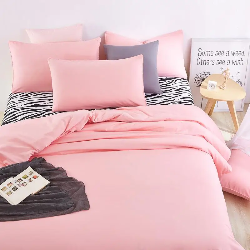 New style solid colors and zebra pattern design,3pcs/4 pcs bedding sets bed sheet bedspread duvet cover/flat sheet/ pillowcases 24