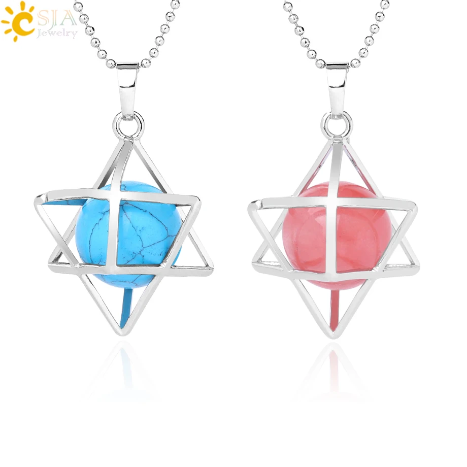 CSJA Merkaba Opal Stone Crystal Pendants Howlite Hematite Star of David Men Pendant Hexagram Necklaces Women Trendy Jewelry F879
CSJA Merkaba Opal Stone Crystal Pendants Howlite Hematite Star of David Men Pendant Hexagram Necklaces Women Trendy Jewelry F879