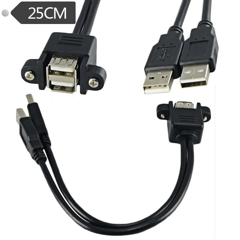 25 см двойной USB 2 0 A крепление на удлинитель|usb 2.0|usb 2.0 ausb cable panel mount |