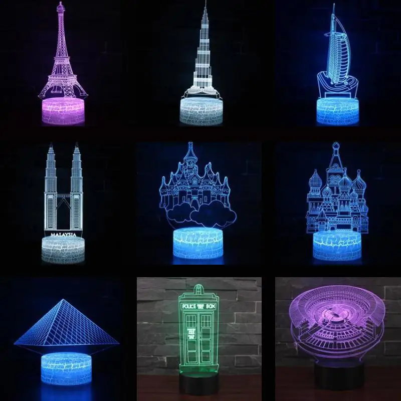 Tower 3d Table Lamps For Living Room Remote Touch switch Christmas decorative lights Children's room decoration 3D Desk Lamp
Tower 3d Table Lamps For Living Room Remote Touch switch Christmas decorative lights Children's room decoration 3D Desk Lamp