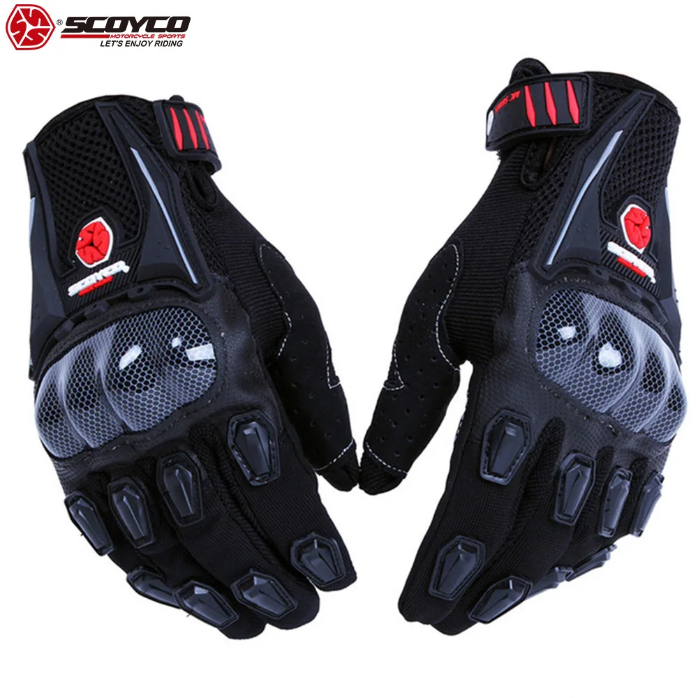 

SCOYCO Motorcycle Gloves Summer Reinforced Fiberglass Knuckle Ventilate Portable Outdoor MBX Scooter Cycling Racing Moto Gloves