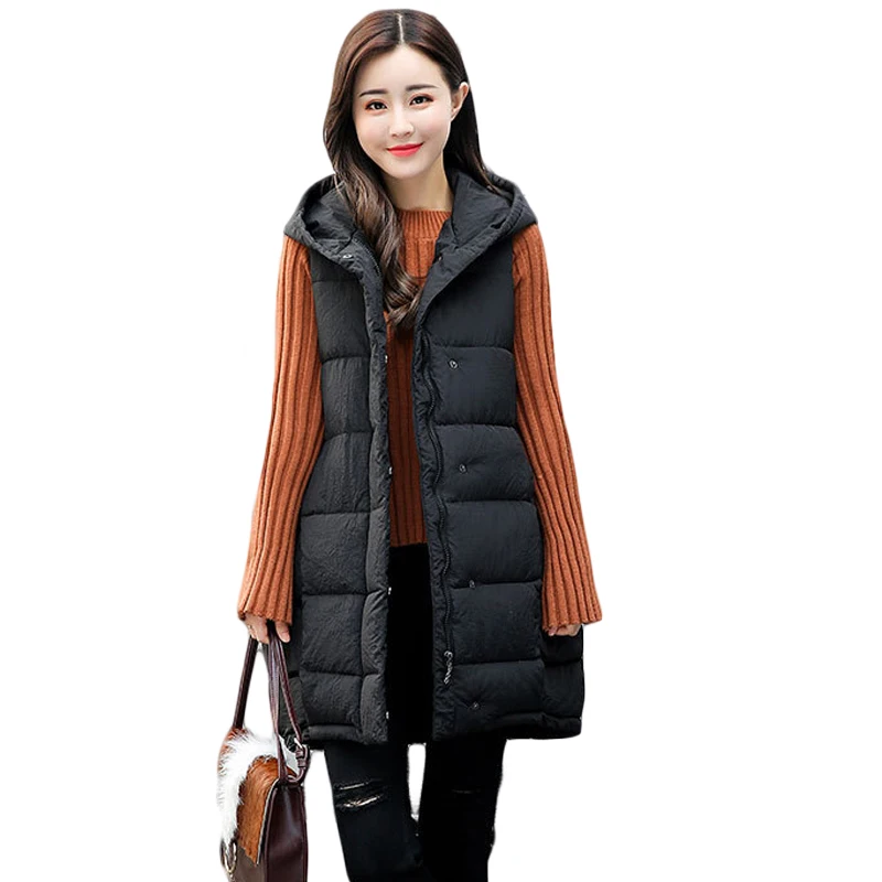 Fashion Autumn Winter Women Vest Waistcoat 2018 Women Sleeveless Down Cotton Jackets Female Hooded Thick Warm Long Vests D004
Fashion Autumn Winter Women Vest Waistcoat 2018 Women Sleeveless Down Cotton Jackets Female Hooded Thick Warm Long Vests D004