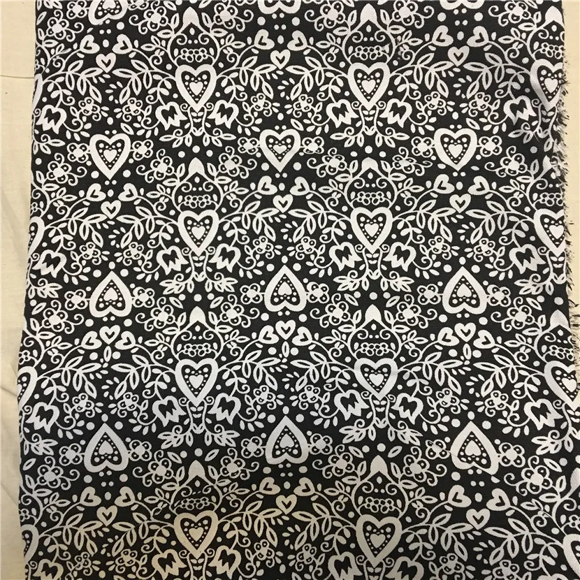 HMS 50x150cm Canvas Fabric DIY Craft Material Printed Black White Heart Flower 8516d
HMS 50x150cm Canvas Fabric DIY Craft Material Printed Black White Heart Flower 8516d