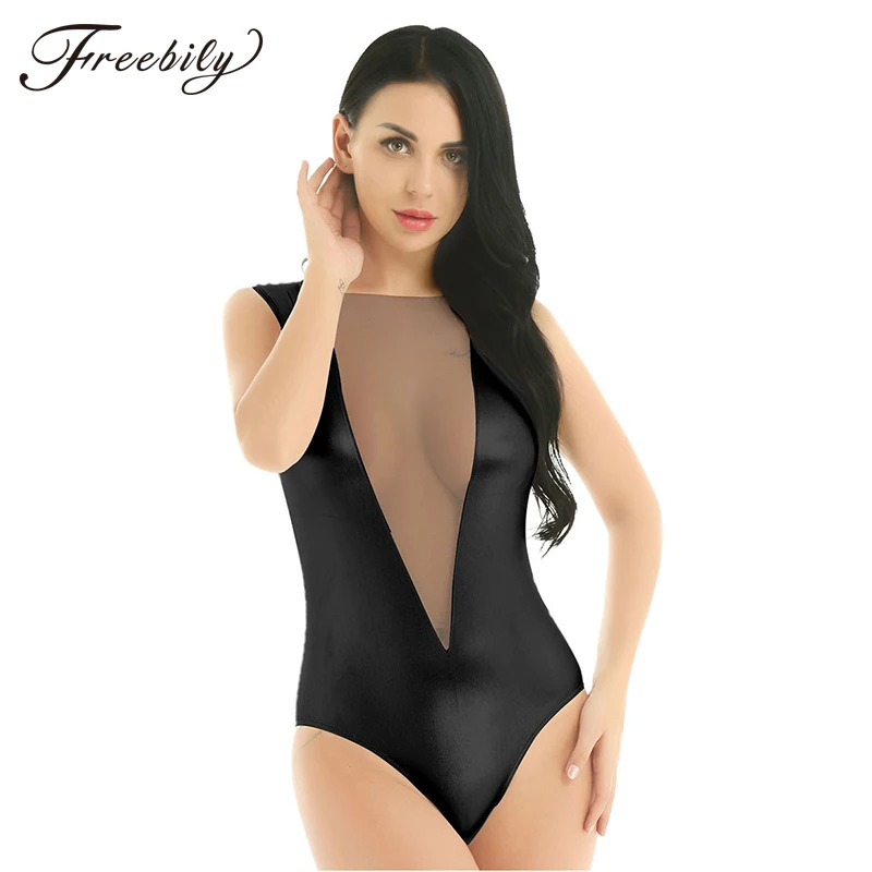 One Piece Swimsuit Women Monokini Shiny Metallic Lingerie Sleeveless Mesh Front Backless High Cut Leotard Bodysuit Clubwear
One Piece Swimsuit Women Monokini Shiny Metallic Lingerie Sleeveless Mesh Front Backless High Cut Leotard Bodysuit Clubwear
