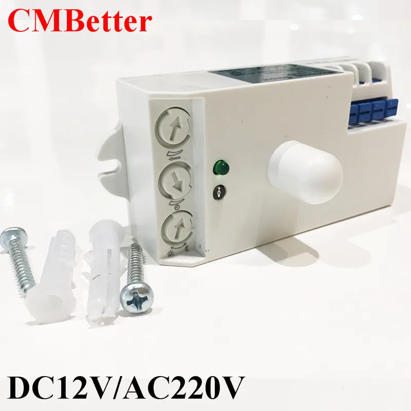 Body Motion Detector 360 degree Microwave Sensor Light Switch Induction Microwave Motion Sensor Set sensing time distance  (5)
