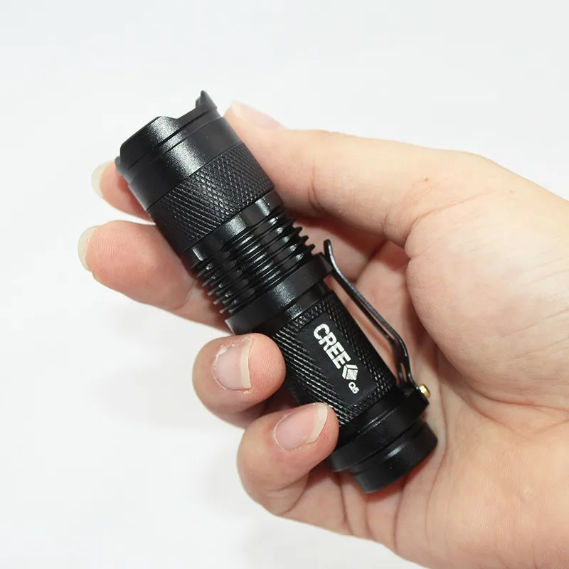 

high-quality Portable Light Mini Black CREE 2000LM Waterproof LED Flashlight 3 Modes Zoomable LED Torch penlight