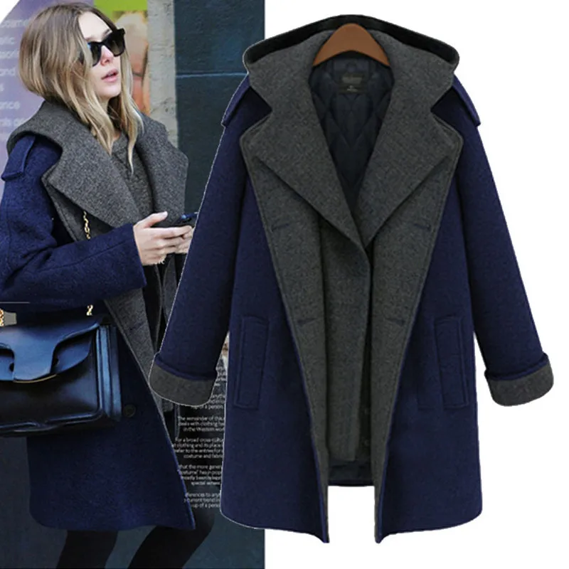 New Autumn Winter Women Coats Vestido Plus Size Loose Double Breasted Thick Hooded Woolen Blends Coat For Women Large Outerwear
New Autumn Winter Women Coats Vestido Plus Size Loose Double Breasted Thick Hooded Woolen Blends Coat For Women Large Outerwear