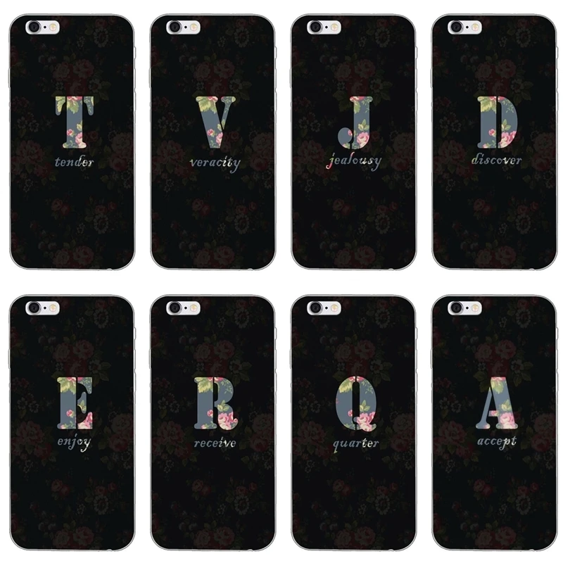 

letter alphabet word slim silicone Soft phone case For iPhone X XR XS Max 8 7 6 6s plus 5 5s 5c SE 4 4s