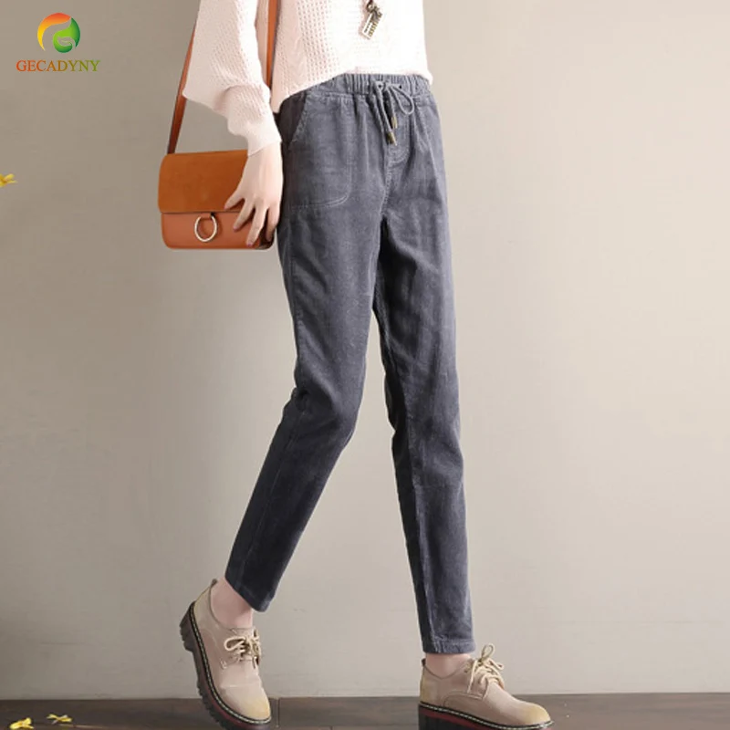 Girls Corduroy Harem Pants Women Trousers 2018 Autumn Winter Loose High Waist Drawstring Pants Female Thick Trousers Large Size
Girls Corduroy Harem Pants Women Trousers 2018 Autumn Winter Loose High Waist Drawstring Pants Female Thick Trousers Large Size