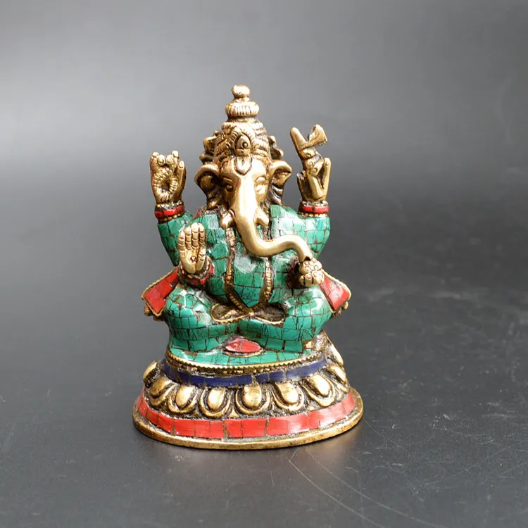 Tibetan Buddhist Tantric elephant elephant king Mammon God of victory Copper Buddha statue
Tibetan Buddhist Tantric elephant elephant king Mammon God of victory Copper Buddha statue
