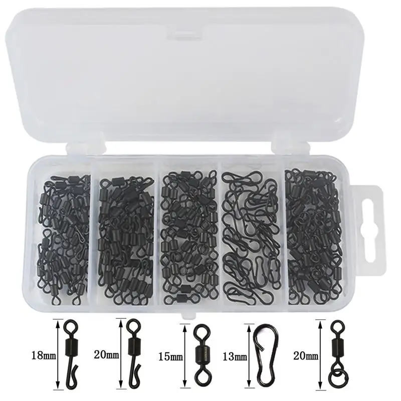 Mounchain 150pcs/box Fishing Swivels Assorted Sizes Fishing Snap Stainless Steel Connectors with Portable Travel Box
Mounchain 150pcs/box Fishing Swivels Assorted Sizes Fishing Snap Stainless Steel Connectors with Portable Travel Box