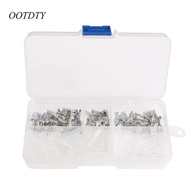 OOTDTY 120Pcs 2.8mm 4.8mm 6.3mm Crimp Insulating Terminals Silver Transparent Female Spade Connectors Sleeve Kit
OOTDTY 120Pcs 2.8mm 4.8mm 6.3mm Crimp Insulating Terminals Silver Transparent Female Spade Connectors Sleeve Kit