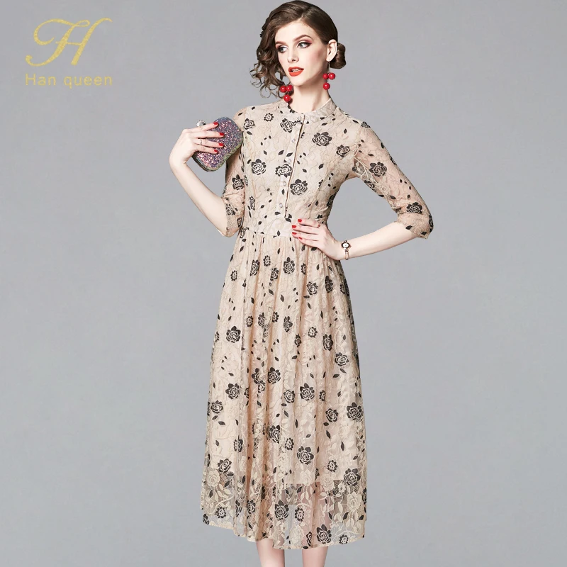 H Han Queen 2019 Summer Dress Women Single-breasted Slim Casual Work Party Lace Dresses Sexy A-line Vintage Embroidery Vestidos
H Han Queen 2019 Summer Dress Women Single-breasted Slim Casual Work Party Lace Dresses Sexy A-line Vintage Embroidery Vestidos