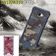 Army Camo Camouflage Pattern Cover Plastic + Soft TPU Armor Protective Case For Samsung Galaxy 2016 A3 A310 / A5 A510 / A7 A710