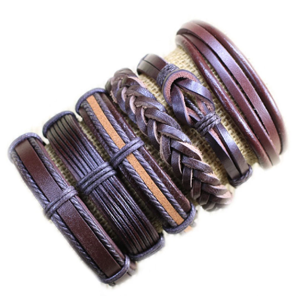 Wholesale 6pcs Hand-woven Fashion Jewelry Wrap multilayer Leather Braided Rope Wristband men bracelets & bangles for women H79
Wholesale 6pcs Hand-woven Fashion Jewelry Wrap multilayer Leather Braided Rope Wristband men bracelets & bangles for women H79