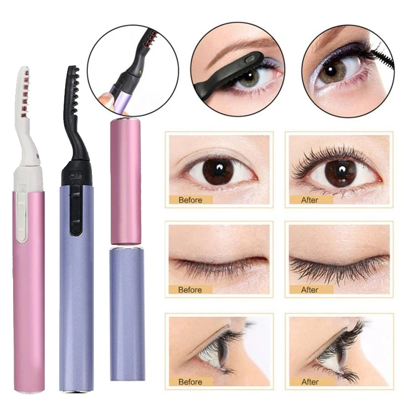 

Mini Electric Heated Eyelash Curler Pen Perm Long Lasting Eye lash Curler Makeup Curling Kit Big Eyes Remover Clip Eyebrow