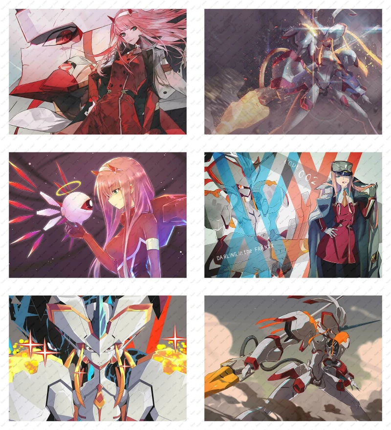 

Darling in the FranXX HIRO ZERO TWO ICHIGO GORO Wall sticker White Kraft Poster Japanese Anime Poster Retro Poster