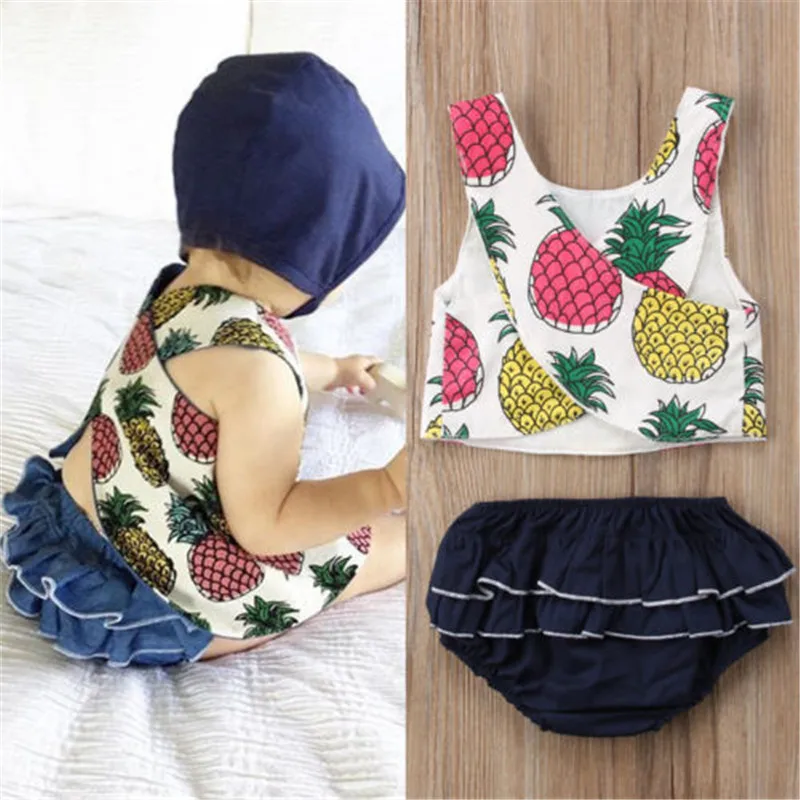 Kids Baby Girl Clothing Set Pineapple Outfits 2pcs Vest T-shirt Crop Tops+Tutu Layered Shorts Children Clothes
Kids Baby Girl Clothing Set Pineapple Outfits 2pcs Vest T-shirt Crop Tops+Tutu Layered Shorts Children Clothes