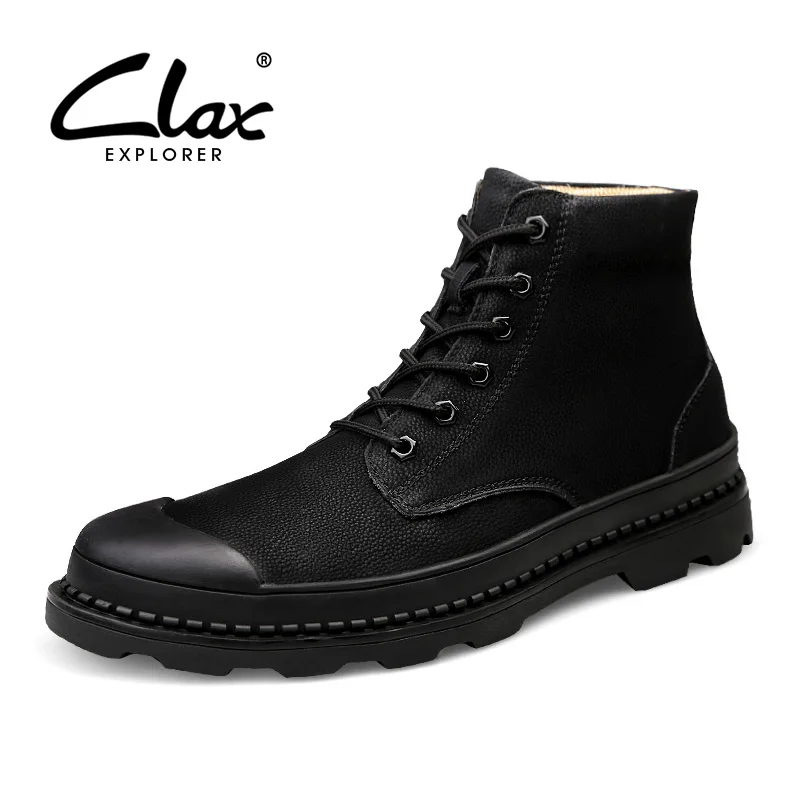 CLAX Mens Boot High Top Spring Autumn Leather Shoe Male Black Motorcycle Boots Winter Boot Fur Warm Snow Shoes chaussure homme
CLAX Mens Boot High Top Spring Autumn Leather Shoe Male Black Motorcycle Boots Winter Boot Fur Warm Snow Shoes chaussure homme
