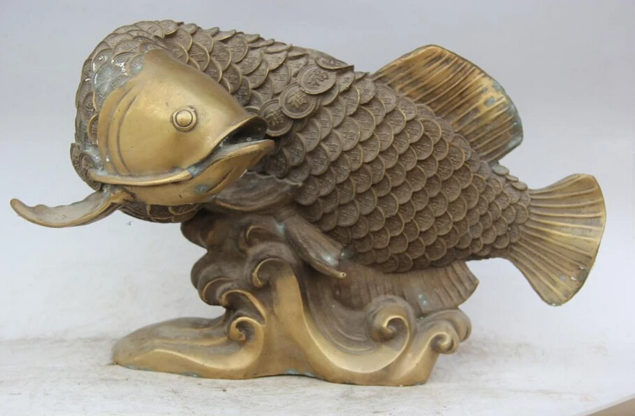 150610 S1571 16" Chinese Brass Folk Wealth Money Fish barracuda goldfish Statue sculpture discount 30% (C0324)
150610 S1571 16" Chinese Brass Folk Wealth Money Fish barracuda goldfish Statue sculpture discount 30% (C0324)