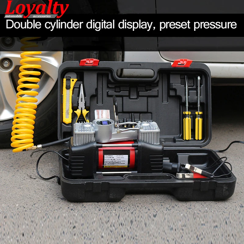 Loyalty 12V 150PSI 1 Year Warranty Digital display screen Double Cylinder Car Air Compressor Tire Inflatable Pump for Emergency
Loyalty 12V 150PSI 1 Year Warranty Digital display screen Double Cylinder Car Air Compressor Tire Inflatable Pump for Emergency