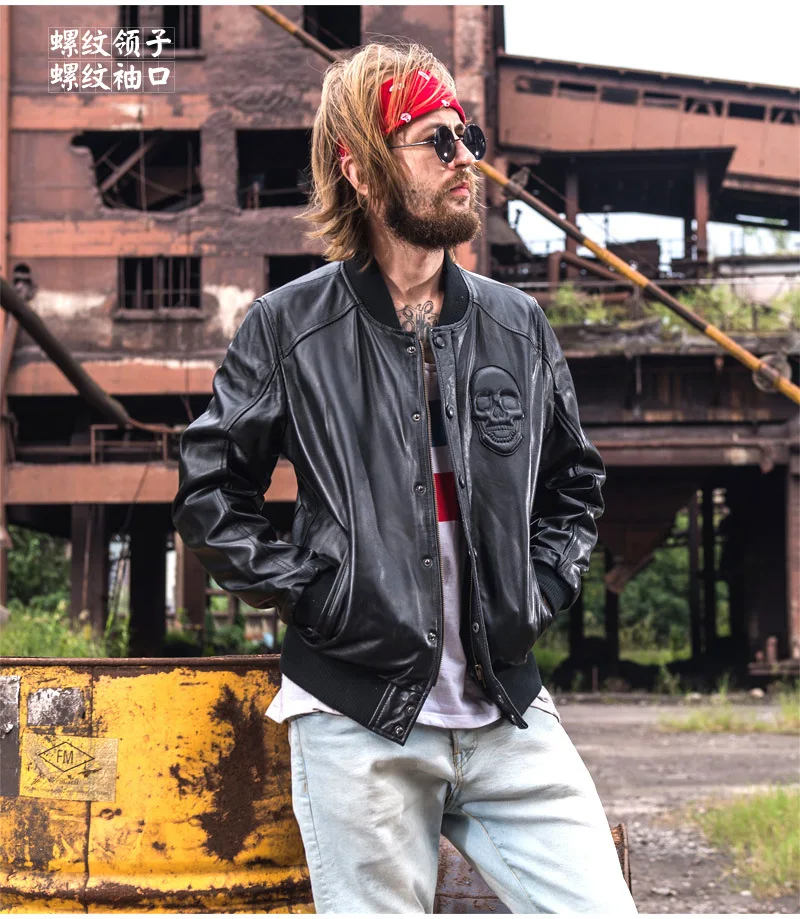 Free shipping.Sales classic quality Sheepskin jackets,men's genuine sheep leather,motorcycle classic biker.Brand cool skull
Free shipping.Sales classic quality Sheepskin jackets,men's genuine sheep leather,motorcycle classic biker.Brand cool skull