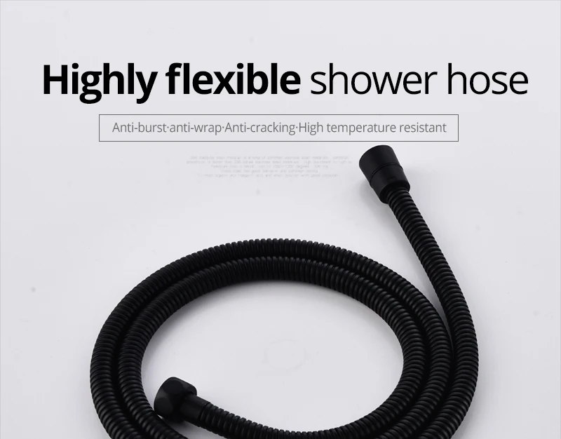 DCAN Plumbing Hoses Stainless Steel Black Shower Hose 1.5m Plumbing Hose Bath Products Bathroom Accessories Shower TubingHoses (1)