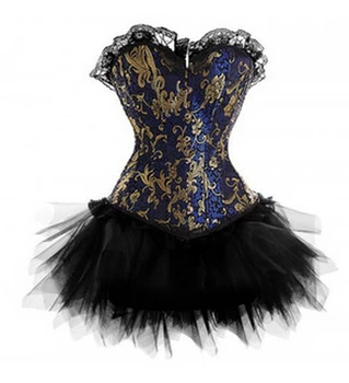 free shipping Sexy plastic boned lace up back corset bustier with tutu skirt Sexy lace embroidery corset
free shipping Sexy plastic boned lace up back corset bustier with tutu skirt Sexy lace embroidery corset