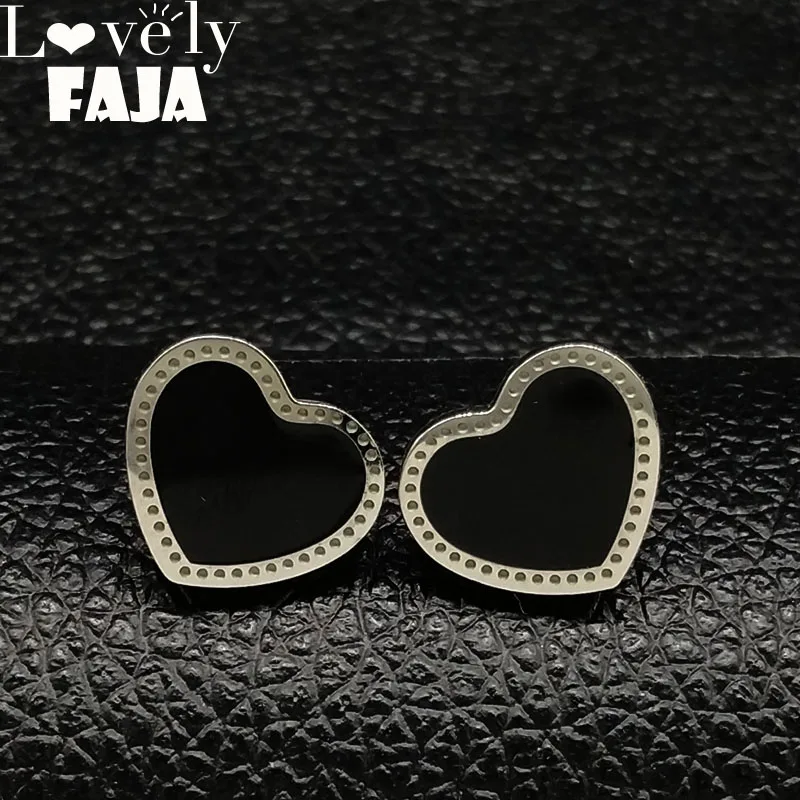 2019 Fashion Black Enamel Stainless Steel Earrings for Women Silver Color Heart Earrings Jewelry pendientes mujer moda E612632
2019 Fashion Black Enamel Stainless Steel Earrings for Women Silver Color Heart Earrings Jewelry pendientes mujer moda E612632