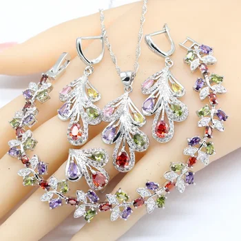 Multicolor Cubic Zircnoia Silver Color Bridal Jewelry Sets For Women Bracelet Earrings Necklace Pendant Rings 2018 New
Multicolor Cubic Zircnoia Silver Color Bridal Jewelry Sets For Women Bracelet Earrings Necklace Pendant Rings 2018 New