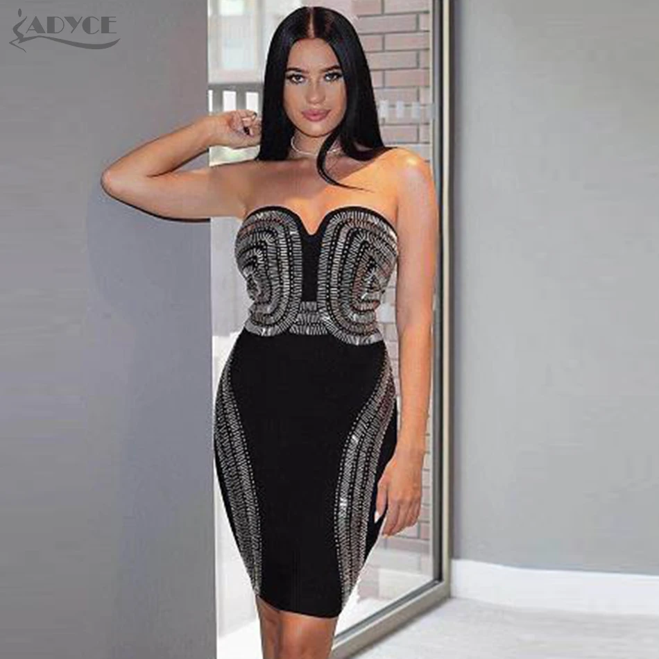 Adyce 2019 New Women Bandage Dress Summer Beads Sleeveless V- Neck Vestidos Luxurious Strapless Mini Dress Celebrity Party Dress
Adyce 2019 New Women Bandage Dress Summer Beads Sleeveless V- Neck Vestidos Luxurious Strapless Mini Dress Celebrity Party Dress