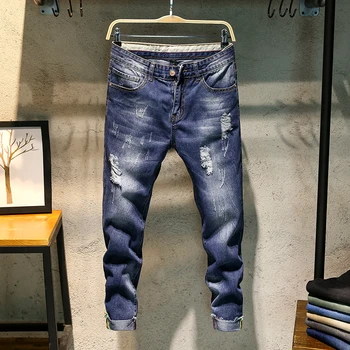 Casual jeans pants retro Men's Style Fashion High Quality Denim Jeans Slim Fit Stretch ankle length ripped Jeans skinny Trousers
Casual jeans pants retro Men's Style Fashion High Quality Denim Jeans Slim Fit Stretch ankle length ripped Jeans skinny Trousers