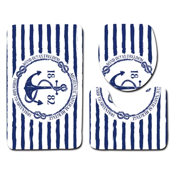 3pcs Plastic Bathroom Mat Sets Foam Bathroom Floor Mat Blue and White Stripes Anchor Pattern Carpet Non Slip
3pcs Plastic Bathroom Mat Sets Foam Bathroom Floor Mat Blue and White Stripes Anchor Pattern Carpet Non Slip