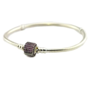 Real 925 Sterling Silver Bracelets Signature Clasp Bracelet Pink CZ Fashion Jewelry for Women DIY Charm Beads Jewelry FLB027C
Real 925 Sterling Silver Bracelets Signature Clasp Bracelet Pink CZ Fashion Jewelry for Women DIY Charm Beads Jewelry FLB027C