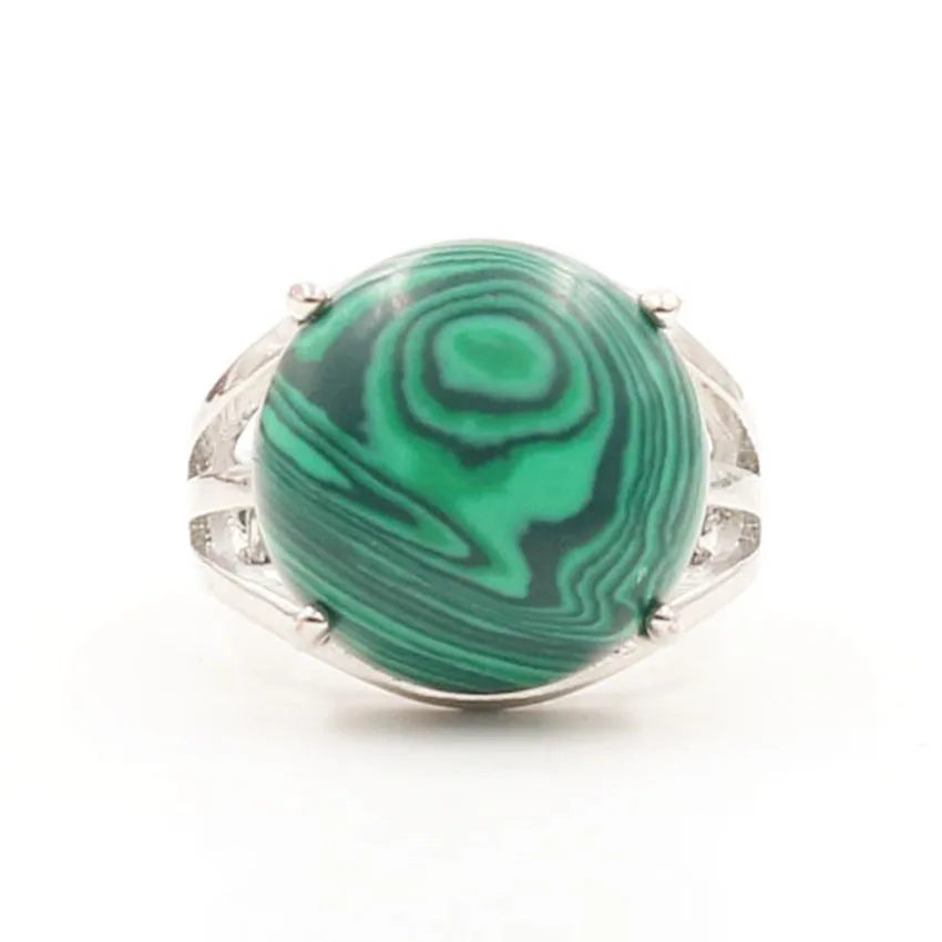 FYJS Unique Jewelry Silver Plated Ethnic Style Round Shape Malachite Stone Resizable Finger Ring
FYJS Unique Jewelry Silver Plated Ethnic Style Round Shape Malachite Stone Resizable Finger Ring