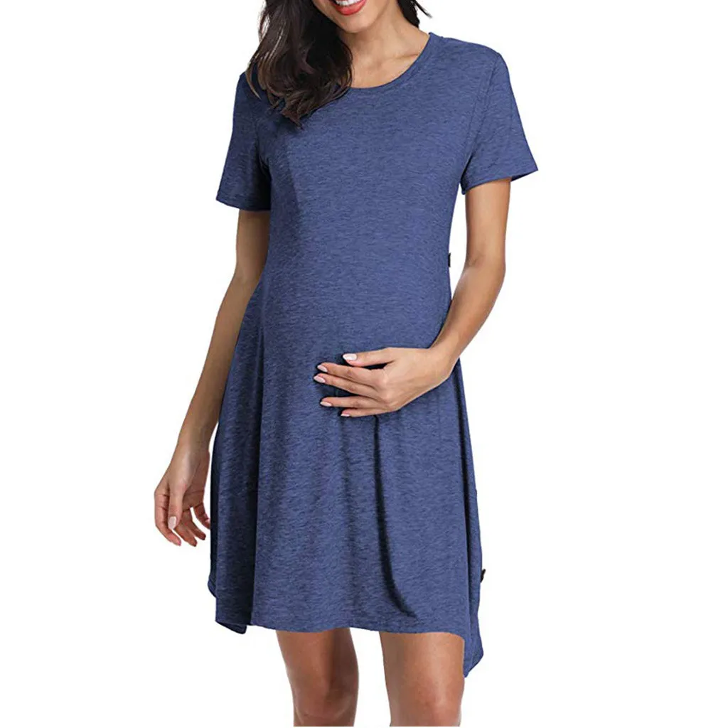 LONSANT Women Maternity Summer Short Sleeve Solid Casual Dress Pregnancy women knee length Sundress fashion Maternity dress
LONSANT Women Maternity Summer Short Sleeve Solid Casual Dress Pregnancy women knee length Sundress fashion Maternity dress