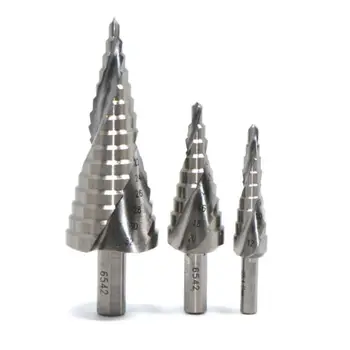 Fixmee 3pcs HSS6542 Spiral grooved Step Drill Bit Tool Set Swirl 4-32 4-20 4-12mm
Fixmee 3pcs HSS6542 Spiral grooved Step Drill Bit Tool Set Swirl 4-32 4-20 4-12mm