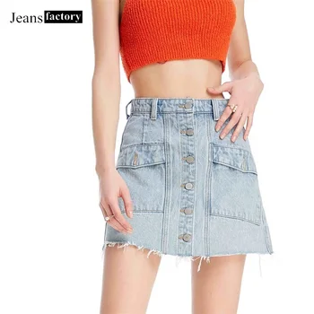 2019 Denim Skirt High Waist A-line Mini Skirts Women Summer skirts Single Button Pockets Blue slim Jeans Skirt faldas mujer moda
2019 Denim Skirt High Waist A-line Mini Skirts Women Summer skirts Single Button Pockets Blue slim Jeans Skirt faldas mujer moda