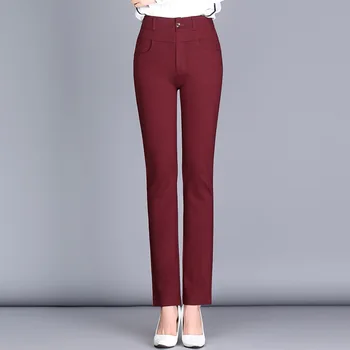 Women pants Slim autumn Winter pants Solid color Straight High waist casual pants ST81
Women pants Slim autumn Winter pants Solid color Straight High waist casual pants ST81