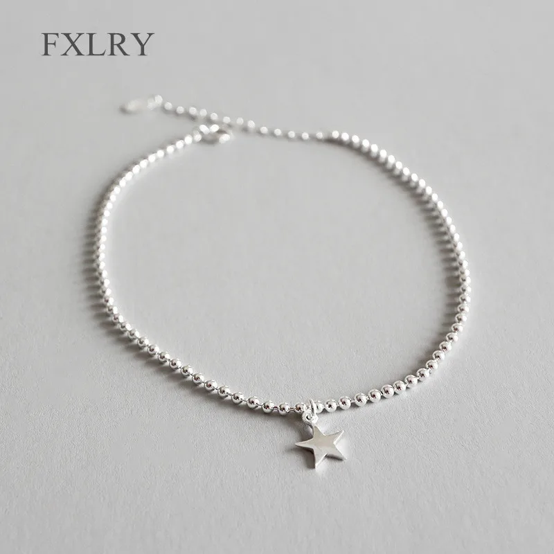 FXLRY Hot Selling S925 Sterling Silver Simple Geometric Five-pointed Star Round Bell Anklet For Girl To Gift Jewelry 
FXLRY Hot Selling S925 Sterling Silver Simple Geometric Five-pointed Star Round Bell Anklet For Girl To Gift Jewelry