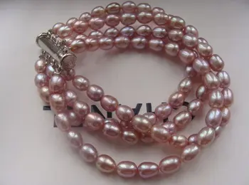 3 ROWS!!! 6-7MM Exquisite PURPLE Freshwater Pearl Bracelet Bangle, Natural Pearl Jewelry for Mother/Grandma Wholesale, 30pcs/lot
3 ROWS!!! 6-7MM Exquisite PURPLE Freshwater Pearl Bracelet Bangle, Natural Pearl Jewelry for Mother/Grandma Wholesale, 30pcs/lot