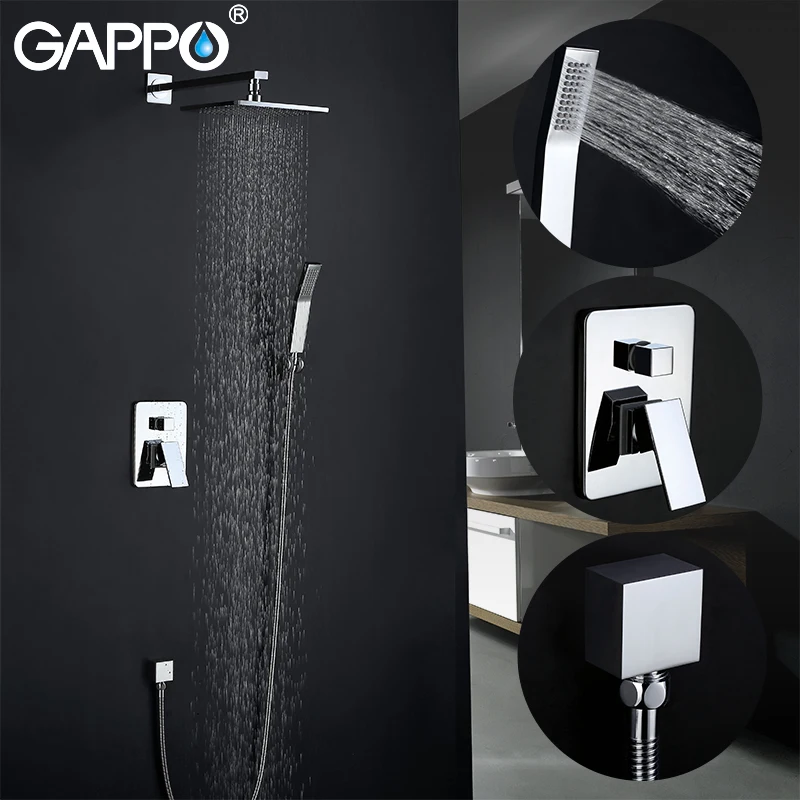 

GAPPO Shower Faucets wall mounted rainfall shower set waterfall bathroom concealed shower mixer taps bath tub faucet
