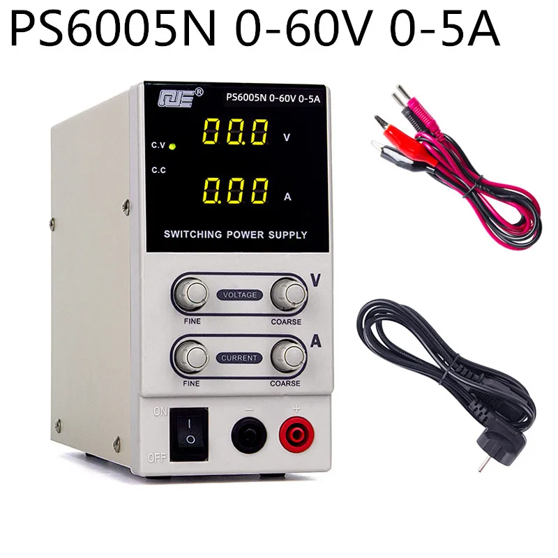 DC Power Supply 0-60V 0-5A Digital Adjustable Switching Power Supplies Source Unit 220V for Laboratory Repair Phone PS6005N
DC Power Supply 0-60V 0-5A Digital Adjustable Switching Power Supplies Source Unit 220V for Laboratory Repair Phone PS6005N