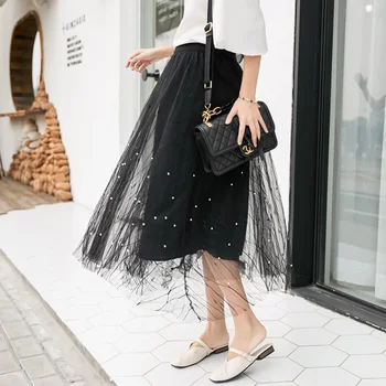 Pregnant women's skirt 2019 new mesh skirt beaded a word fairy skirt Korean fashion wild pregnant skirt
Pregnant women's skirt 2019 new mesh skirt beaded a word fairy skirt Korean fashion wild pregnant skirt