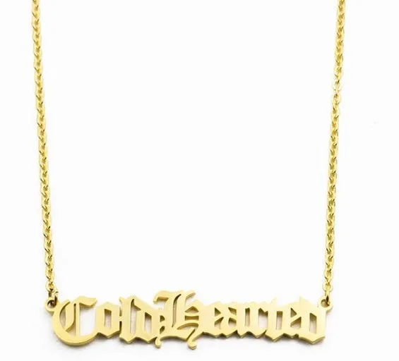 Custom old english name necklace for women personalized nameplate jewelry stainless steel chain letter pendants necklaces bff
Custom old english name necklace for women personalized nameplate jewelry stainless steel chain letter pendants necklaces bff