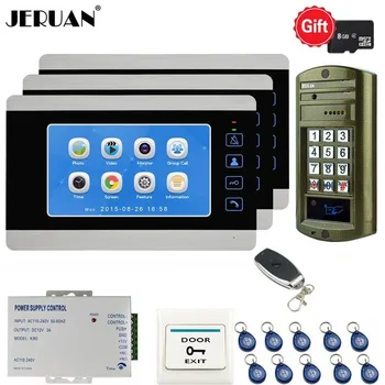 

JERUAN Metal Waterproof Password RFID Access Camera 7 Inch Video Door Phone Doorbell Recording Intercom System kit FREE SHIPPING