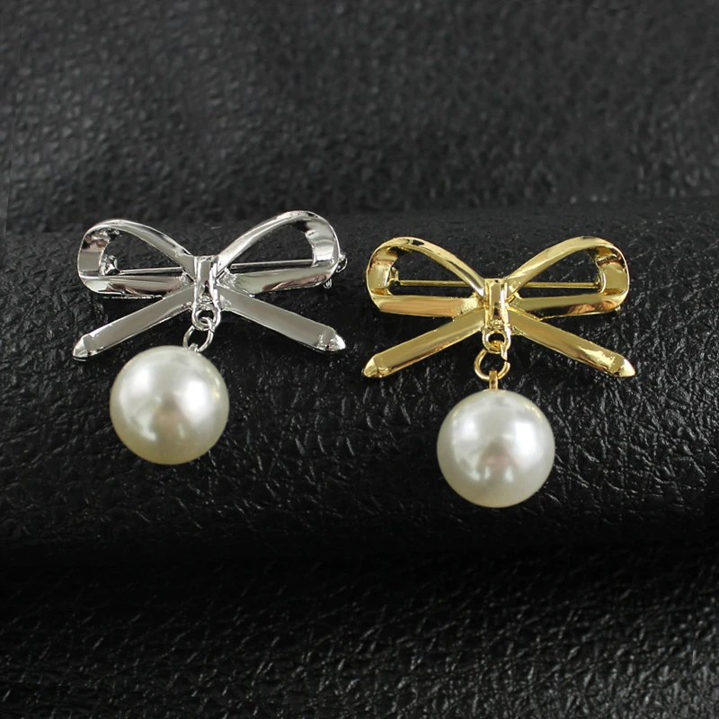 Cute Big Bow Pearl Pendant Tassels Brooch Pins Sweater Corsage New Arrival Wedding Party Fashion Accessories Gift Broche | Украшения и